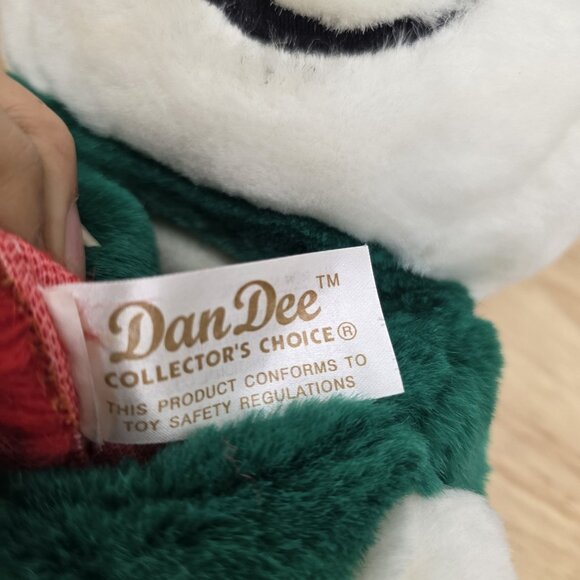 Vtg Dan Dee Red Christmas Stocking Plush Snowman Face Giggling Talking 22” - Picture 3 of 6